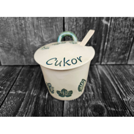 Dóza Cukor Lístky zeleň 300ml